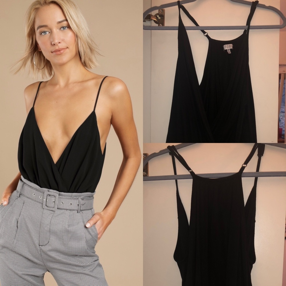 Plunging V drape top